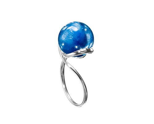 Majade Jewelry Design 14k藍晶石戒指 脈輪白金戒指 極簡輕珠寶 守護石女戒 皇家藍戒指
