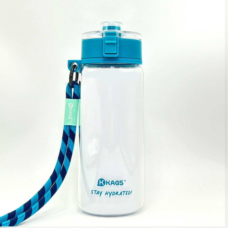 AQUARECHARGE 系列 Tritan 600毫升水壺連彈力斜背帶 - 藍綠色 - 水壺/水瓶 - 塑膠 粉紅色