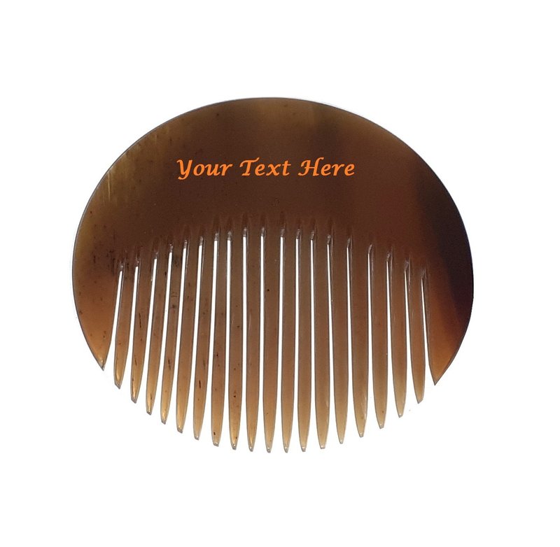 【Customizable Name】: Pocket Horn Hair Comb Anti-static Buffalo Horn Combs - 彩妝刷具/鏡子/梳子 - 環保材質 咖啡色