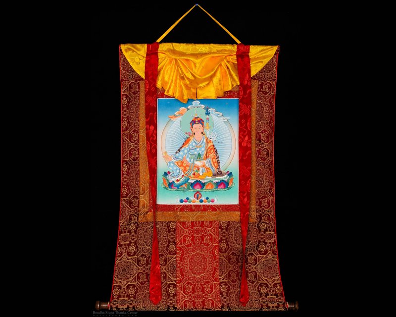 Thangka of the Founding Father Guru Padmasambhava Architect of Tibet - Wall Décor - Other Materials Multicolor