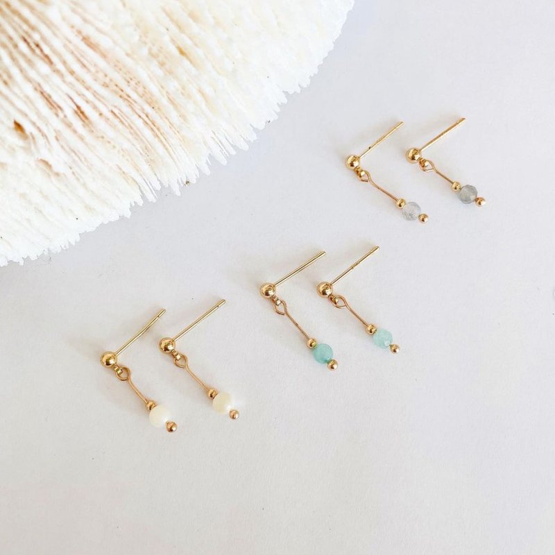 │Simple│Light Spot Series• Micro Drape• Ear Pin Clip-On • US 14KGF - ต่างหู - โลหะ 