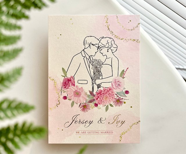 Similar Painting Wedding Invitations] Hot stamping wedding invitations  including envelope stickers/Only photos required/Minimum printing of 50  wedding invitations - Shop Spring Wedding Invitation Wedding Invitations -  Pinkoi