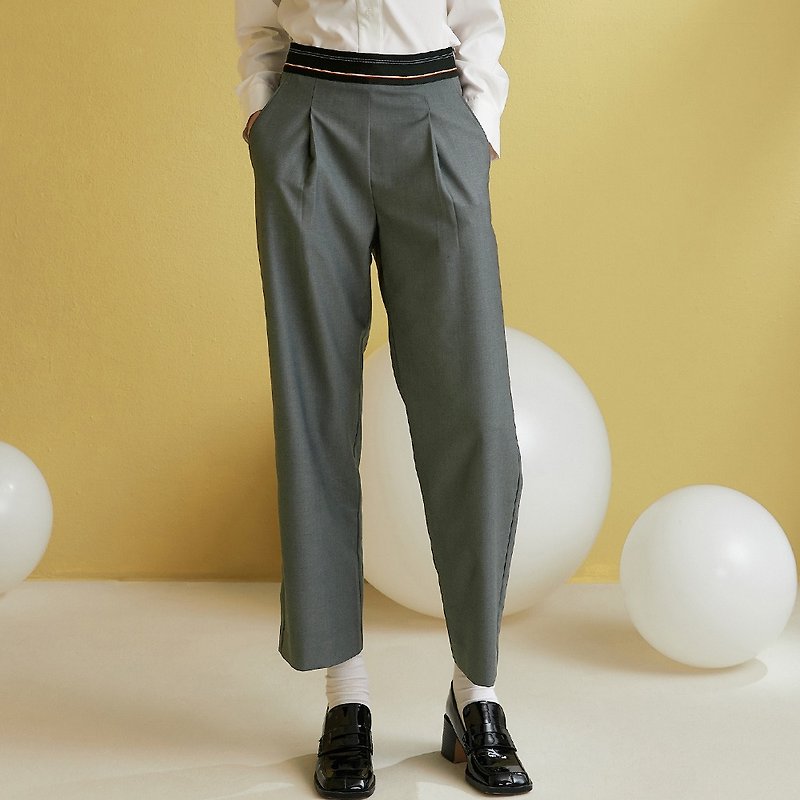 OUWEY Ouwei neat discounted full length suit wide trousers (grey) 3233396717 - Women's Pants - Polyester 