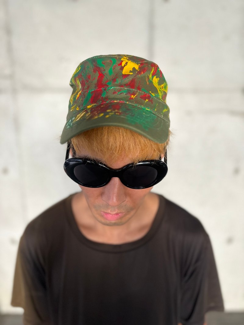ペイントキャップ - 帽子 - 棉．麻 