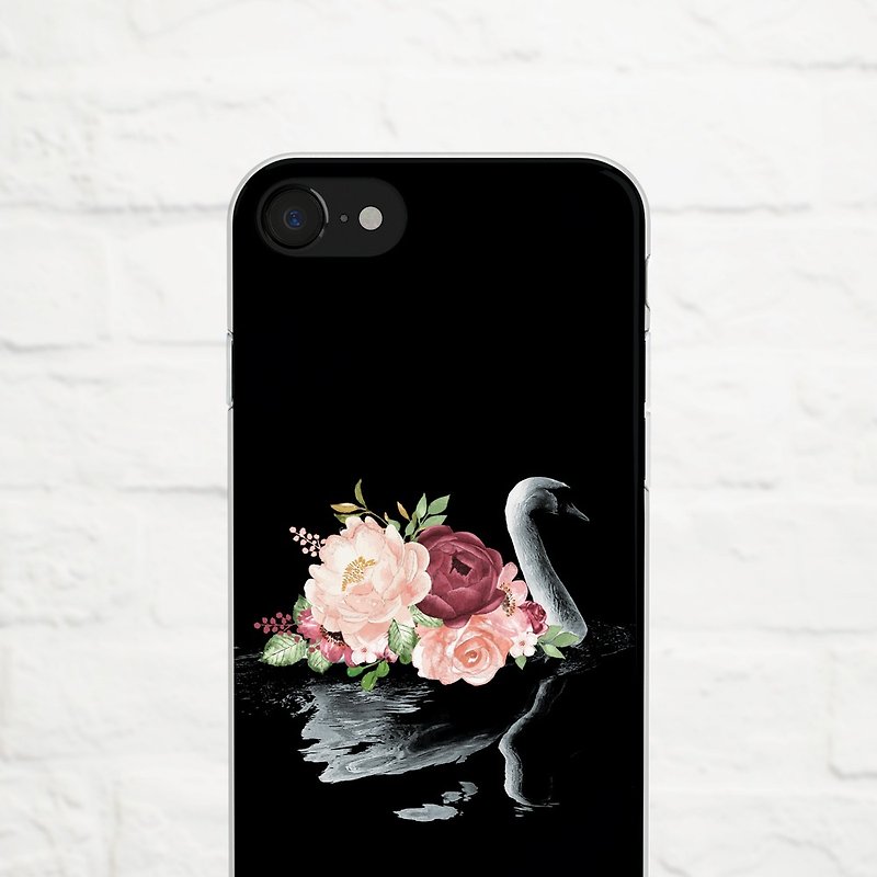 Black Swan, Clear Soft Case, iPhone X, iphone 8, iPhone 7, iPhone 7 plus, iPhone 6, iPhone SE, phone case, Samsung - เคส/ซองมือถือ - ซิลิคอน สึชมพู