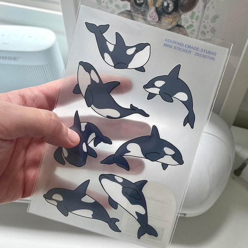 Sticker (A6) : Orca - Stickers - Waterproof Material 