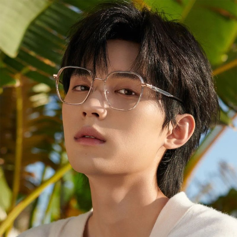 Latemon LA-52418 ステンレス製多角形フレームメガネ - 周翊然（ジョウ・イーラン）モデル - 眼鏡・メガネフレーム - ステンレススチール 透明