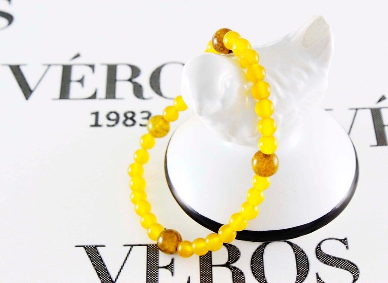 Rolling in wealth to yellow chalcedony bracelet - Bracelets - Gemstone Yellow