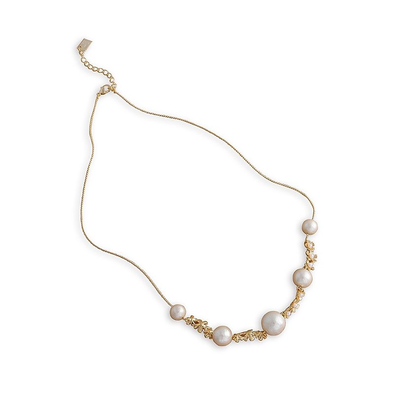 JewCas Fleur Collection Flower Cotton Pearl Necklace_JC2601 - Necklaces - Other Metals 