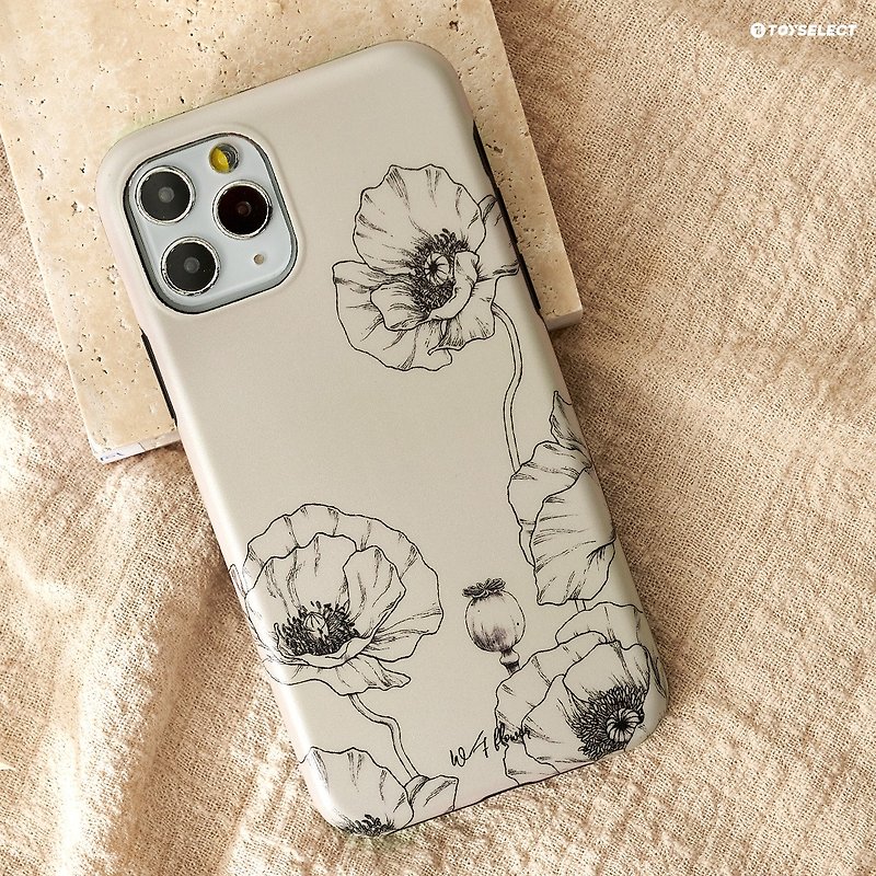 [Brand joint name] Spray co-branded poppy quiet gray drop-resistant iPhone case - Phone Cases - Plastic Gray