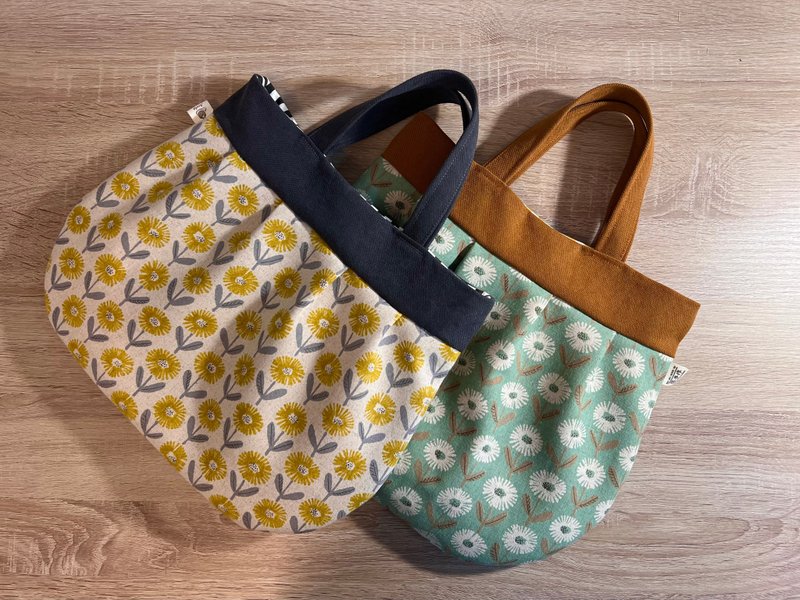 [Ready stock] A little sweet daily discount outing bag/Dandelion style 2 colors - Handbags & Totes - Cotton & Hemp Silver