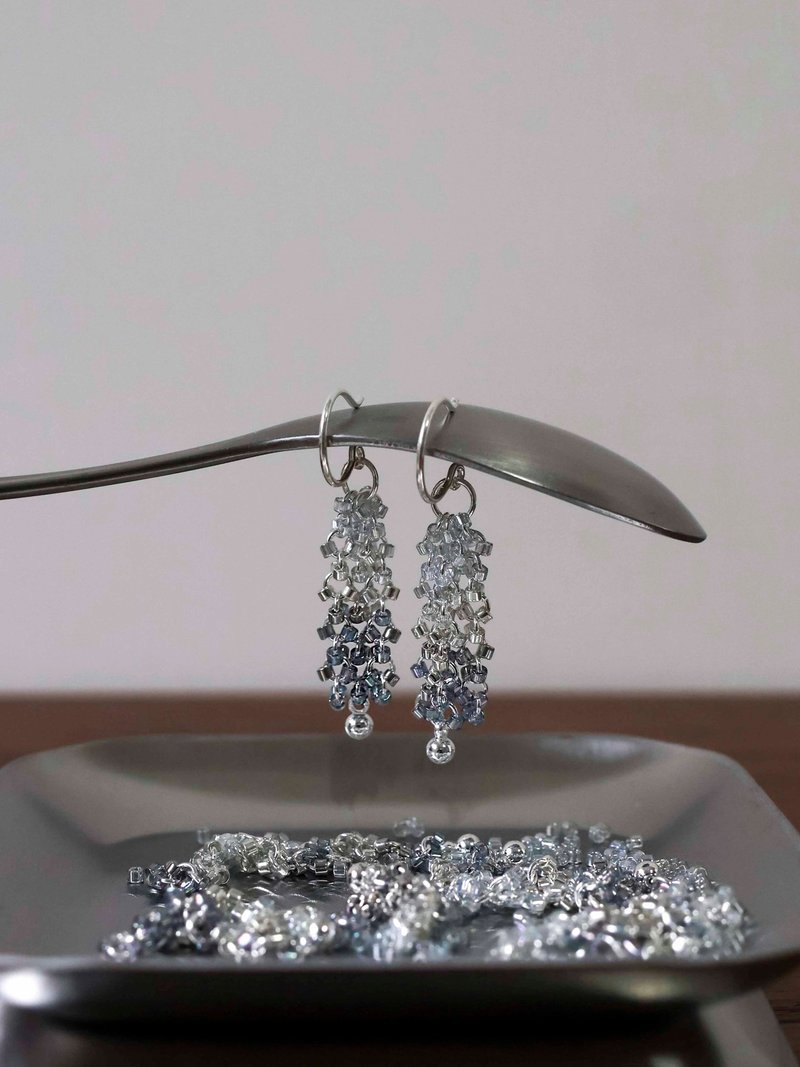 O2 Cityscape -垂氧 - 耳環/耳夾 - 銀 藍色