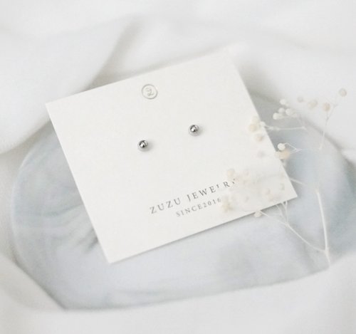 Zuzu Jewelry 簡約小圓珠 抗過敏醫療鋼耳環 可配戴洗澡