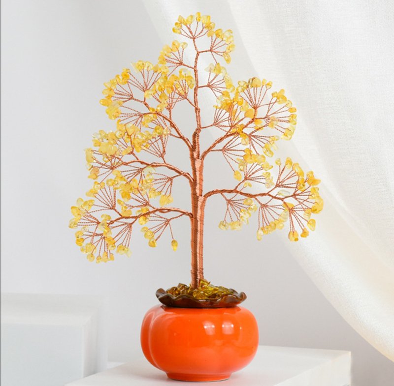 柿柿如意招財黃水晶樹 - 擺飾/家飾品 - 陶 