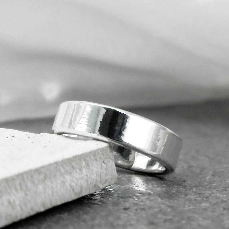 5mm textured sterling silver ring - General Rings - Silver Silver