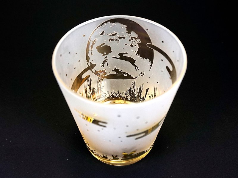 Moon-viewing rabbit [golden sparrow] - Cups - Glass Gold