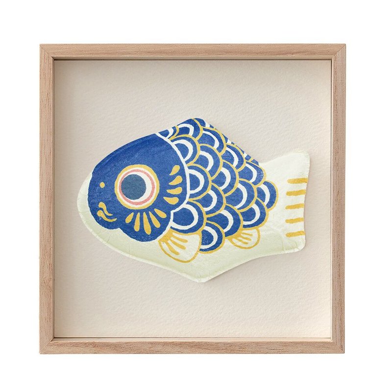 【居家佈置】吉祥鯉魚緣起招福和紙掛飾 藍 /小國和紙 - 擺飾/家飾品 - 紙 藍色