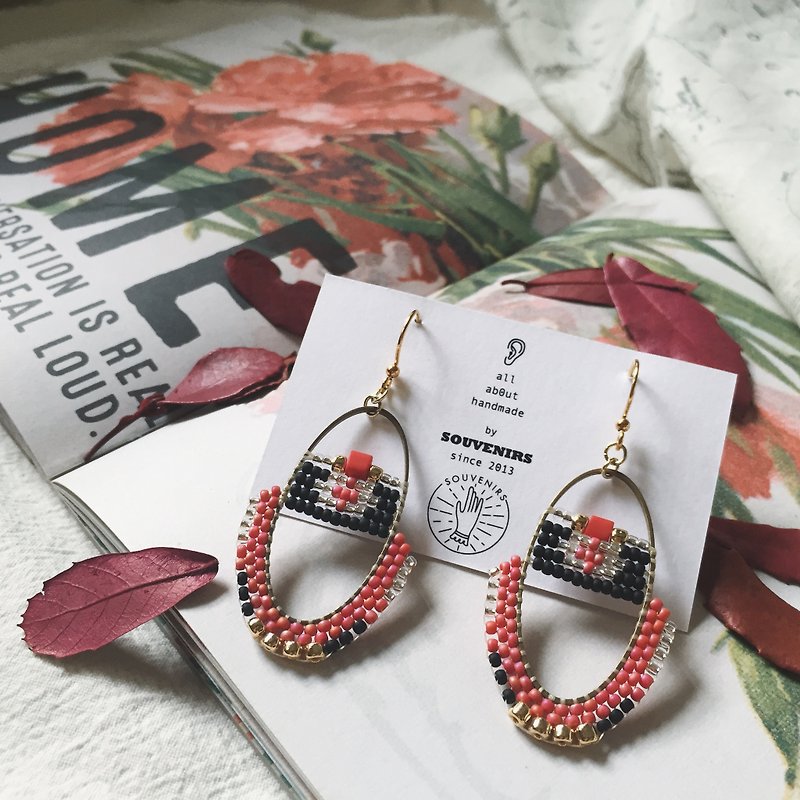 | Souvenirs | Original US imported beads hand-pierced earrings oval brass 925 sterling silver plated earrings earrings ear clip gift - Earrings & Clip-ons - Paper Red