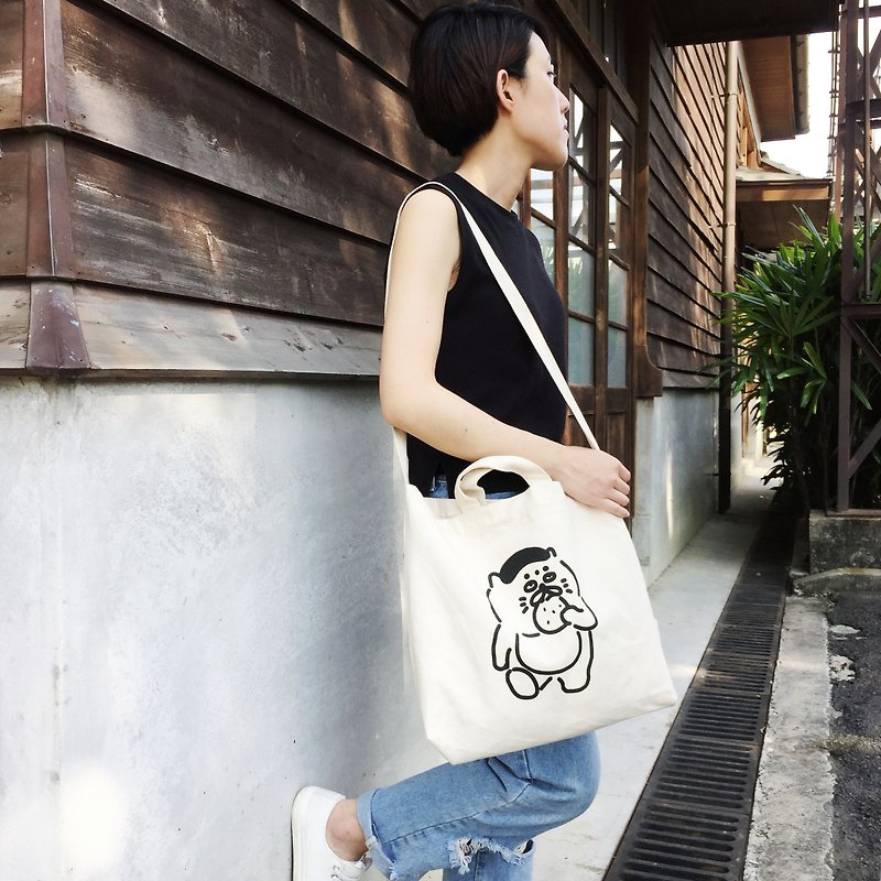 Handbag / Shoulder Bag-Sembei Goro - กระเป๋าแมสเซนเจอร์ - ผ้าฝ้าย/ผ้าลินิน 