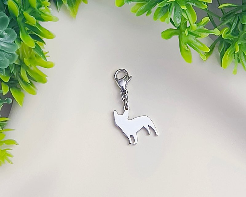 Allergy free - dog charms - french bulldog - พวงกุญแจ - สแตนเลส สีเงิน