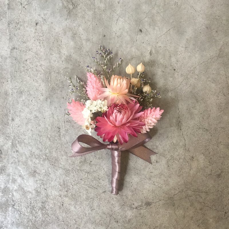 Pick up free shipping | pink dry brooch - ช่อดอกไม้แห้ง - พืช/ดอกไม้ สึชมพู
