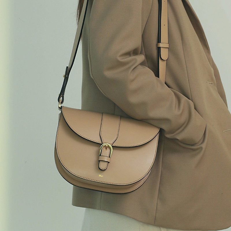 MUR Korean AND Vegan Leather bag (BEIGE) - Messenger Bags & Sling Bags - Eco-Friendly Materials 
