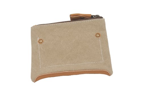 Greenies&Co Leather base canvas case Small Cream