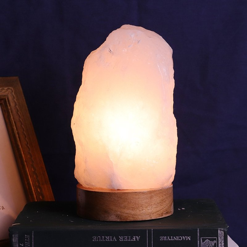 4-5kg Welfare Salt Lamp I White Salt Lamp l Log Base I Purifies energy and attracts wealth - Lighting - Other Materials White