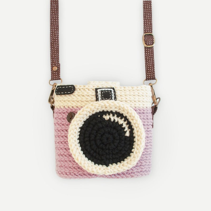 Fuji Instax Crochet Case - LOMO PINK | for Mini 25 / 50s / 8 / 90 / 70 / 26 / 9 - Cameras - Cotton & Hemp Pink