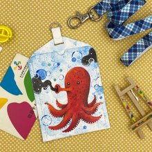タコのフレームレスペイント/アクリル絵の具で手描き/海洋生物の
