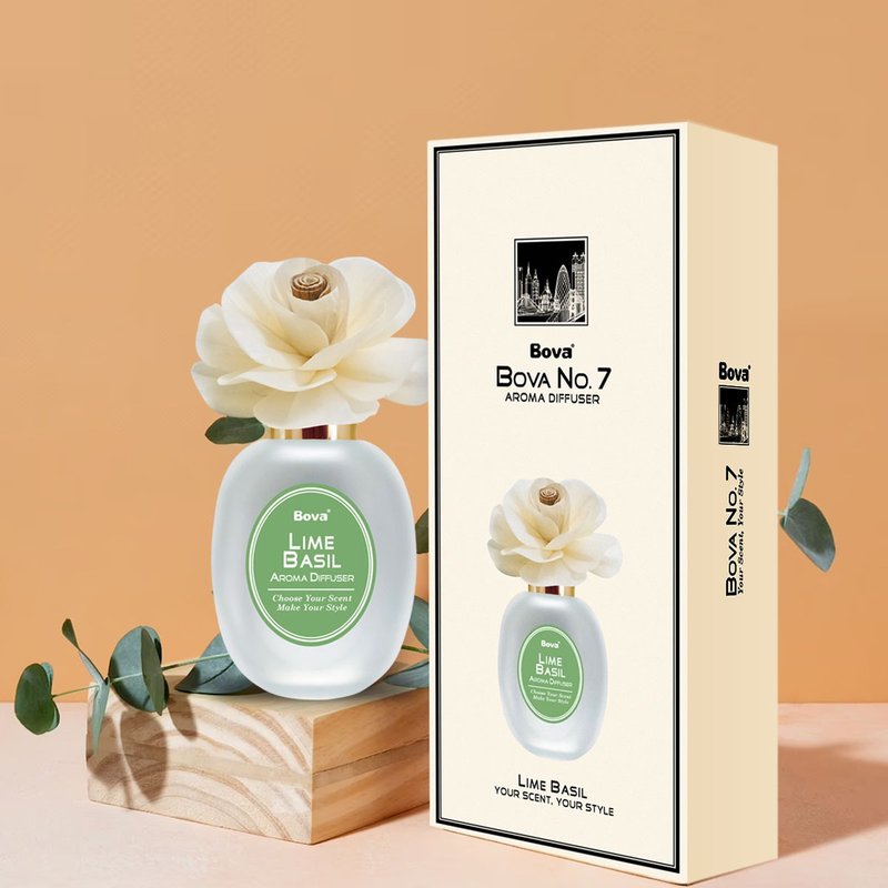 【官方現貨】法柏Bova擴香瓶 花漾No.7 青檸羅勒 100ml - 香氛/精油/擴香 - 其他材質 白色