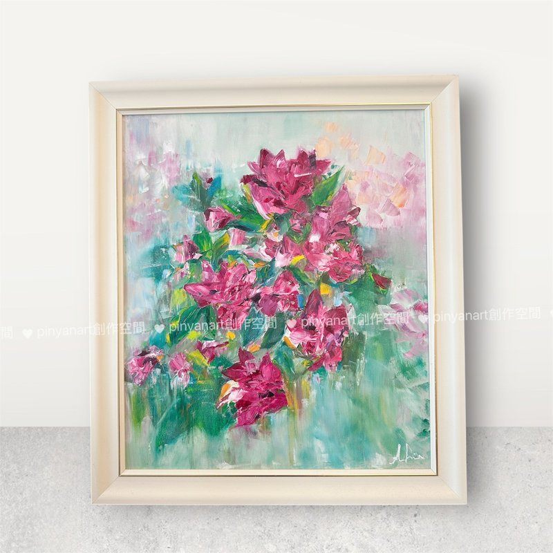 花語之間 A-Lin 油彩#油畫 #油畫創作 - 擺飾/家飾品 - 棉．麻 