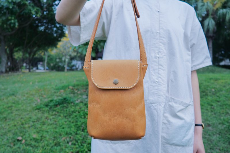 Walking buddy/side backpack - Messenger Bags & Sling Bags - Genuine Leather Orange