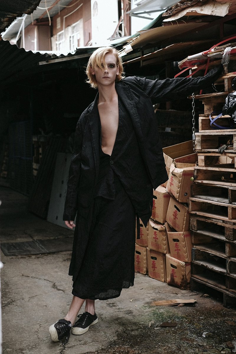 層次西裝 Null - 男夾克/外套 - 其他人造纖維 黑色