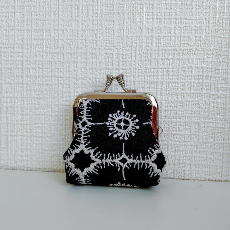 ミナペルホネン　Navy　anemone　miniがま口 - 零錢包/小錢包 - 棉．麻 藍色