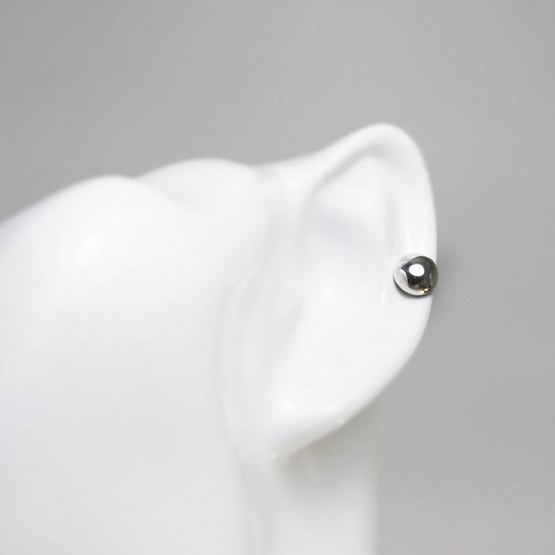 圓珠耳環-素款 - 耳環/耳夾 - 純銀 銀色