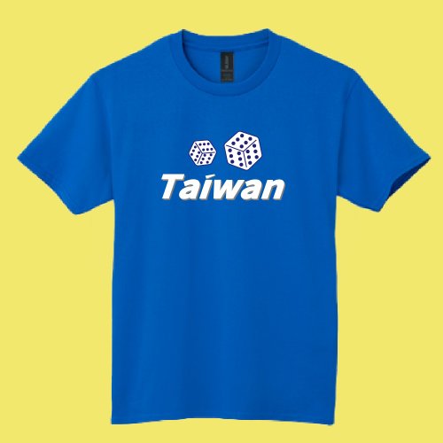 CHIC SHOP 插畫設計館 TEAM TAIWAN 棒球 骰子 衣服 骰到六 T恤 落肩 寬版 衣服 T恤 藍