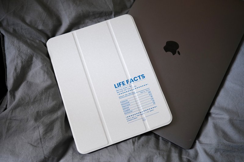 LIFE FACTS成份表 防摔皮革IPAD保護套 三折款 附筆槽位 - 平板/電腦保護殼/保護貼 - 人造皮革 白色