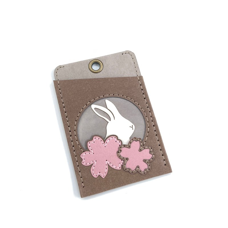SS23//Texture ID Cover Leisure Card Set - Cherry Blossom Rabbit - ที่ใส่บัตรคล้องคอ - กระดาษ สึชมพู