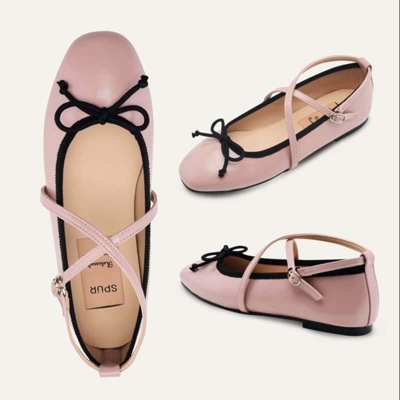 PRE-ORDER SPUR Strap Ballet Core Flat -US8001MP - รองเท้าหนังผู้หญิง - วัสดุอื่นๆ 