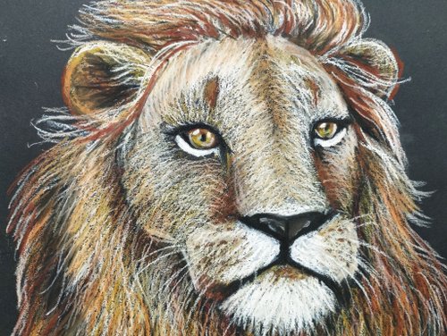 ライオン　動物　アニマル　油画　油絵 ライオンの絵画 動物 オリジナルアート キャンバスに油彩