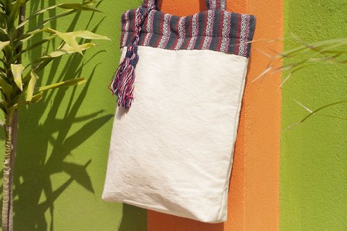 omhandmade 棉麻手織布輕便包 斜背包 側背包 肩背包 托特包 購物袋-摩洛哥紅