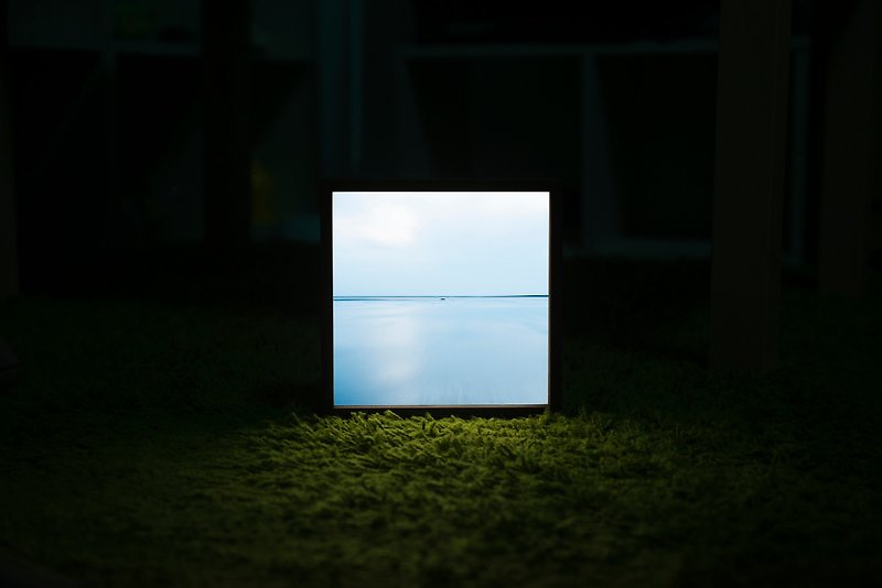 Lighto光印樣  Mini燈箱  安靜陪伴(aPo) - 相框/畫框 - 木頭 藍色