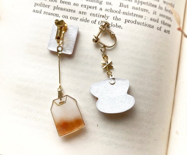 Teabag earring red ティーバッグイヤリング・ピアス 紅茶シリーズ