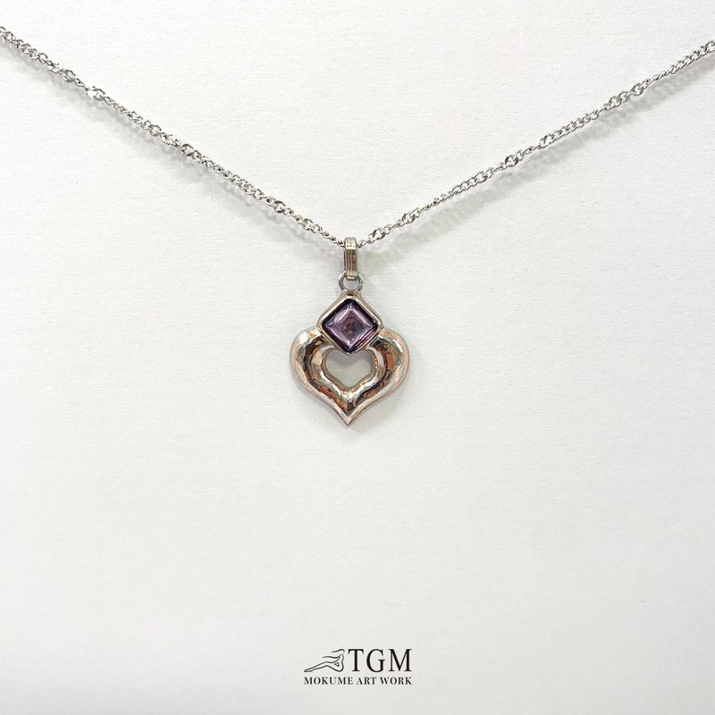 Poker (Purple) Necklace / Love / Gifts / Mumu Gold / Swarovski Crystal - สร้อยคอ - โลหะ 