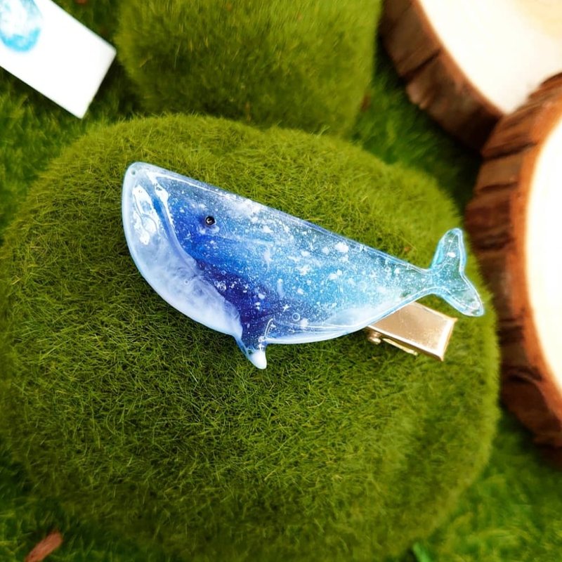 Sky Whale Decorative Resin Hair Clip (Sky blue) - Hair Accessories - Resin Blue