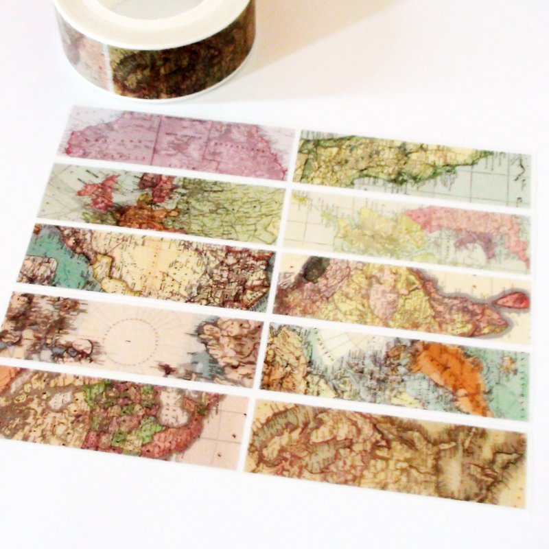 Masking Tape Old Map - Washi Tape - Paper 