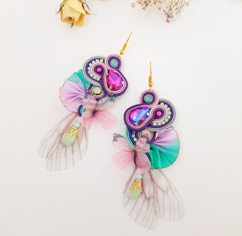 TUTORIAL Shibori and Soutache Earrings Digital product PDF Jewelry instructions - 線上教學/教學影片 - 其他材質 