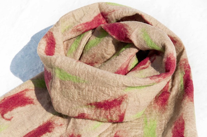 Handmade wool felt scarves / wet felt scarves / watercolor art scarf / wool scarf - Moroccan desert - ผ้าพันคอ - ขนแกะ หลากหลายสี