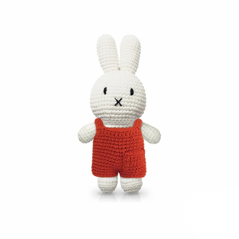 手工製Miffy 米飛兔【紅裙子】 - 寶寶/兒童玩具/玩偶 - 棉．麻 多色